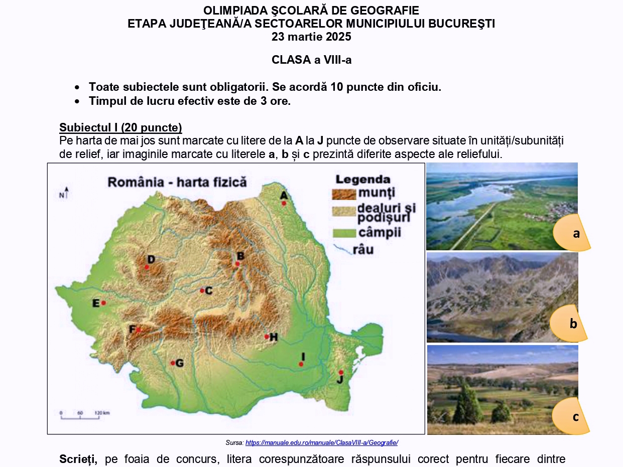 Cum poți descărca subiectele și baremele Olimpiadei de Geografie 2025?