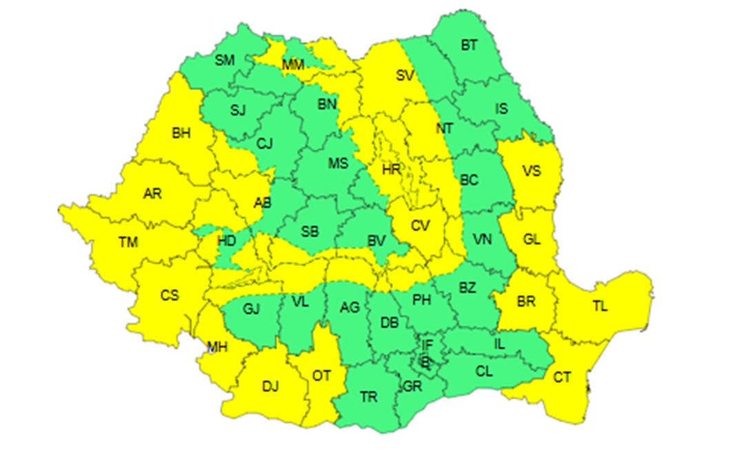 De ce Județul Arad rămâne sub cod galben de vânt puternic și astăzi?