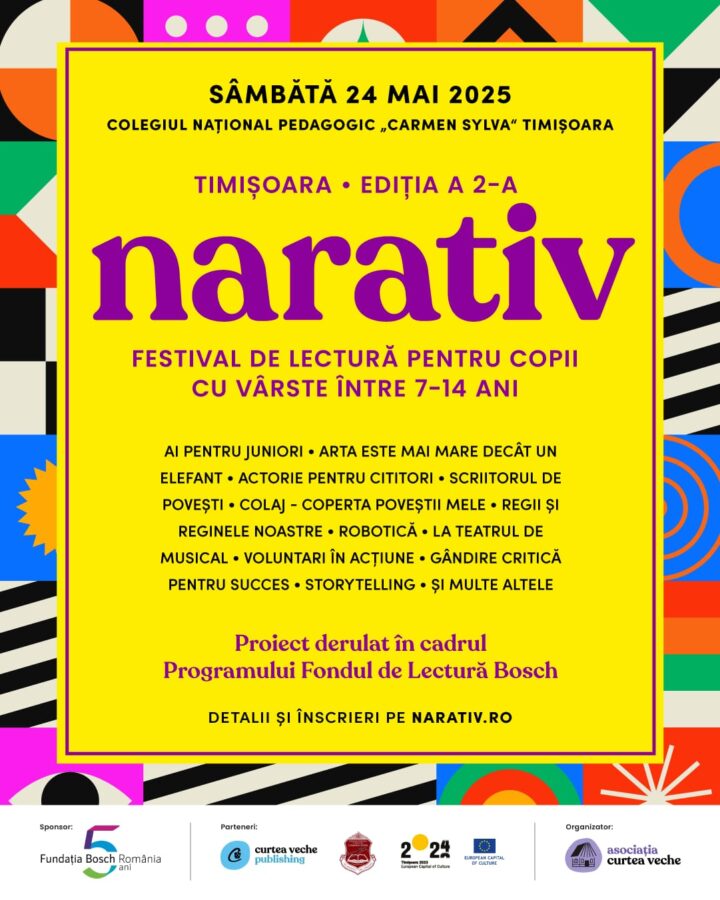 Ai auzit? Festivalul de lectură pentru copii NARATIV se întoarce la Timișoara!