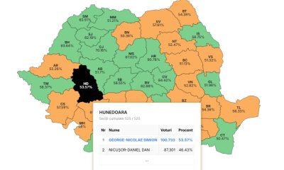 Cine a câștigat preferința hunedorenilor la prezidențiale: Simion?