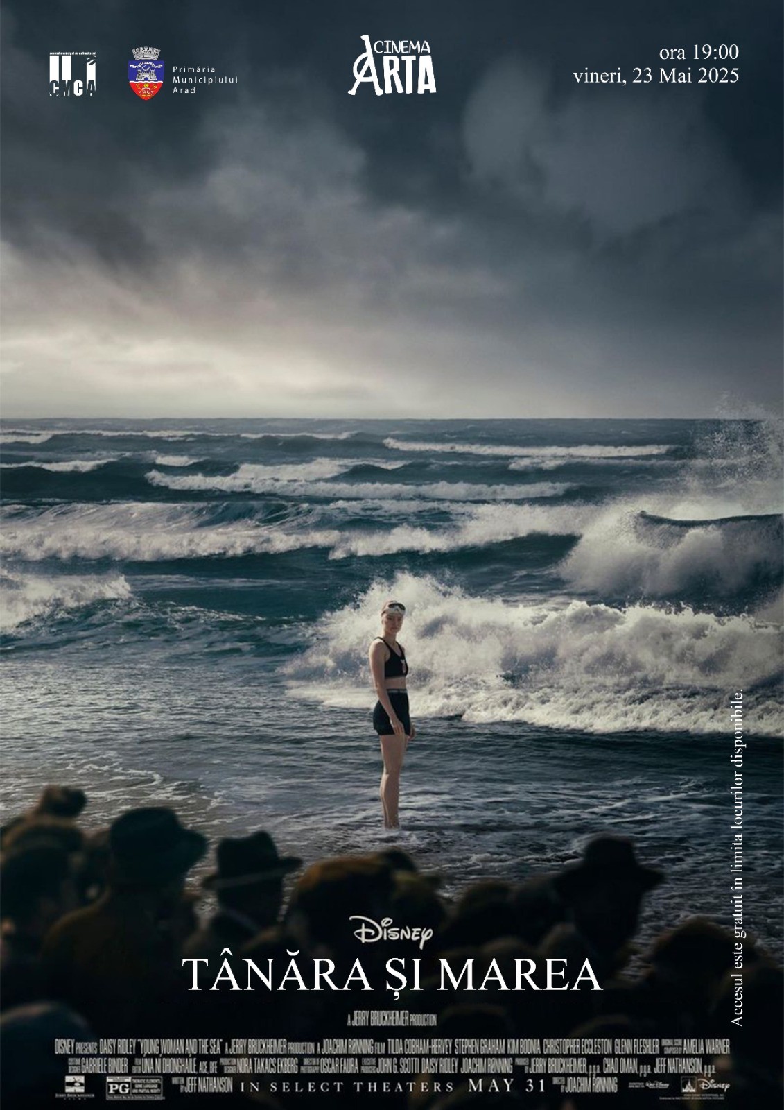 Vor fi proiecții ale filmului „Tânăra și marea” la Cinematograful „Arta” din Arad?